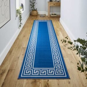 Greeky Rugs - greeky-blue-cream, 80 x 300 cm