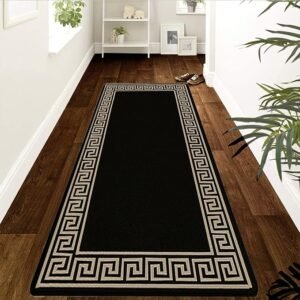 Greeky Rugs by Renoazul - 80 x 300 cm, Beige & Black