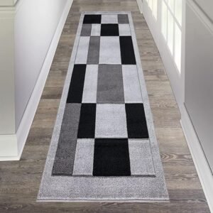 Havana Rugs by Renoazul - 80 x 300 cm, Black & Grey