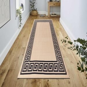 Greeky Rugs by Renoazul - 80 x 300 cm, Beige & Black