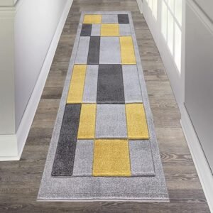 Havana Rugs by Renoazul - 80 x 300 cm, Grey & Ochra