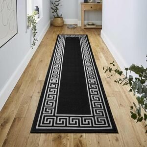 Greeky Rugs by Renoazul - 80 x 300 cm, Black & Grey