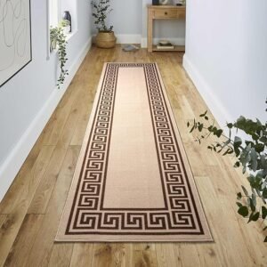 Greeky Rugs by Renoazul - 80 x 300 cm, Beige & Brown