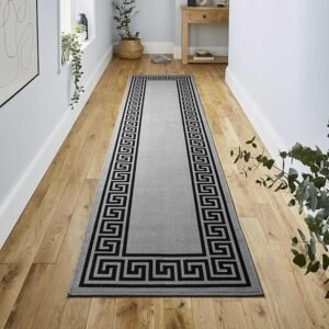 Greeky Rugs by Renoazul - 80 x 300 cm, Black & Grey