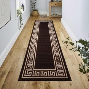 Greeky Rugs by Renoazul - 80 x 300 cm, Beige & Brown