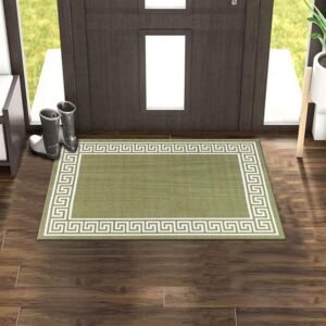 Greeky Rugs by Renoazul - 66 x 120 cm, Green & Cream
