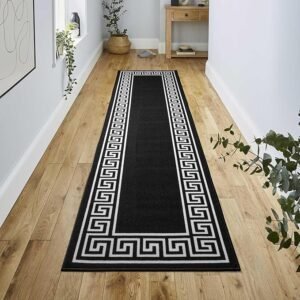 Greeky Rugs by Renoazul - 80 x 300 cm, Black & White