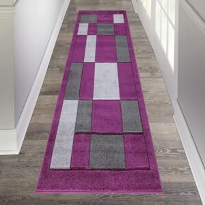 Havana Rugs by Renoazul - 80 x 300 cm, Purple & Grey