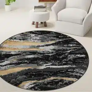 Jeze Rugs Renoazul - Black, 120 x 120 cm