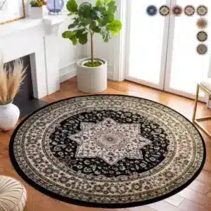 Rome Rugs Renoazul - Black, 120 x 120 cm