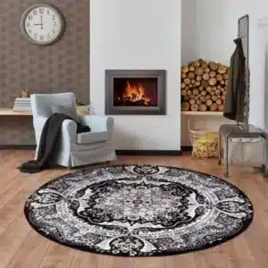 Rada Rugs - Black, 120 x 120 cm