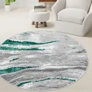 Jeze Rugs Renoazul - Emerald, 120 x 120 cm