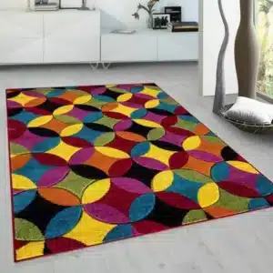 Multi Color Rugs - Circles, 120 x 170 cm