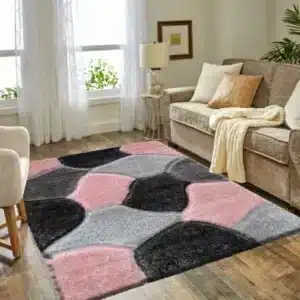 Pona Rugs - Pink & Grey, 120 x 170 cm