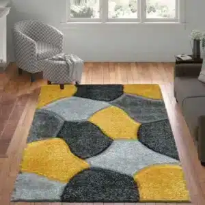 Pona Rugs - Grey & Ochre, 160 x 230 cm
