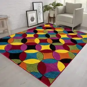 Multi Color Rugs - Circles, 200 x 290 cm