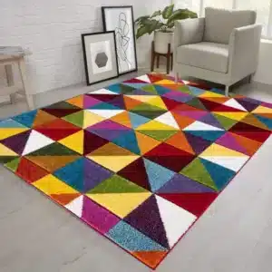 Multi Color Rugs - Geometric Triangle, 200 x 290 cm