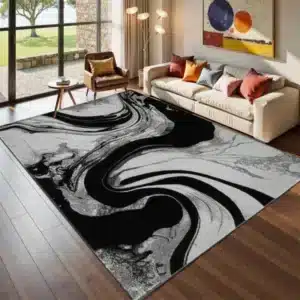 Iris Rugs - Black & Grey, 240 x 320 cm