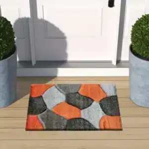 Pona Rugs - Orange & Grey, 60 x 110 cm