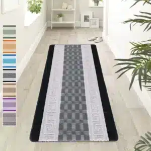 Nada Rugs - Black & Grey, 60 x 220 cm