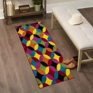 Multi Color Rugs - Circles, 60 x 220 cm