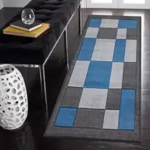Havana Rugs - Dark Grey & Blue, 60 x 220 cm