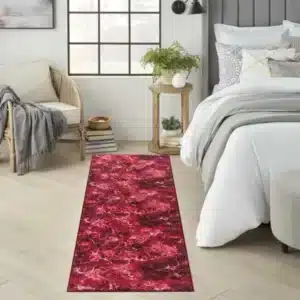 Marble Rugs - Red, 60 x 220 cm