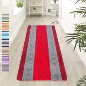 Nada Rugs - Red & Grey, 60 x 220 cm