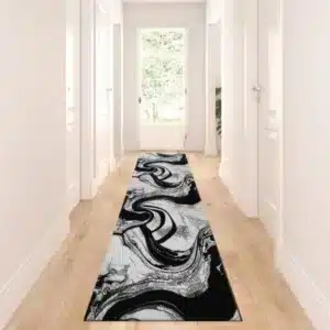 Iris Rugs - Black & Grey, 60 x 300 cm