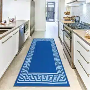 Greeky Rugs - Blue & Cream, 66 x 220 cm