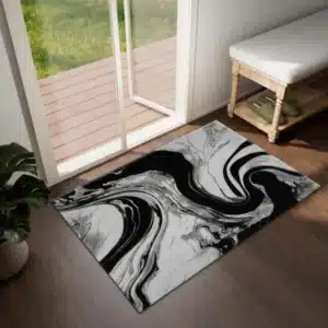 Iris Rugs - Black & Grey, 80 x 150 cm