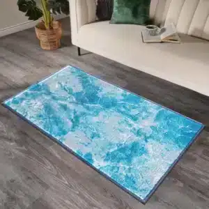 Marble Rugs - Blue, 80 x 150 cm