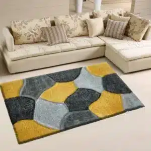 Pona Rugs - Grey & Ochre, 80 x 150 cm