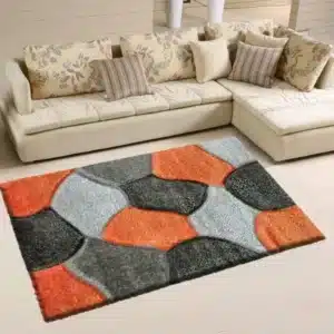 Pona Rugs - Orange & Grey, 80 x 150 cm