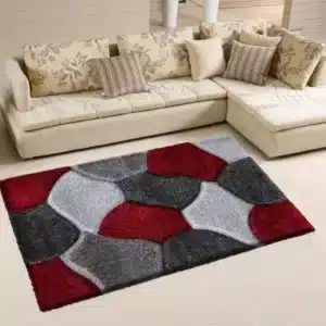 Pona Rugs - Red & Grey, 80 x 150 cm
