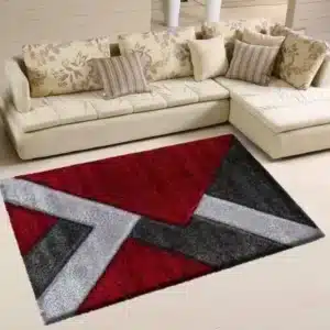 Nova Rugs - Red & Grey, 80 x 150 cm