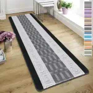 Nada Rugs - Black & Grey, 80 x 300 cm