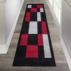 Havana Rugs - Red & Black, 80 x 300 cm