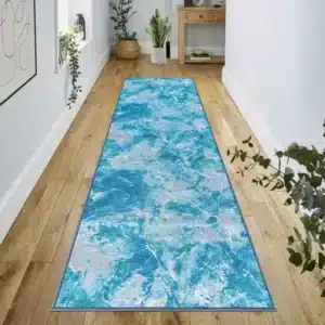 Marble Rugs - Blue, 80 x 300 cm