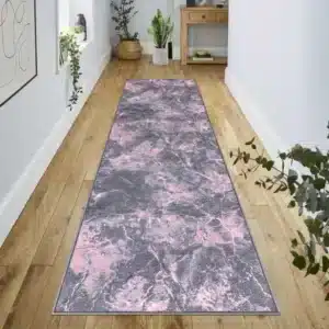 Marble Rugs - Pink, 80 x 300 cm