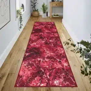 Marble Rugs - Red, 80 x 300 cm