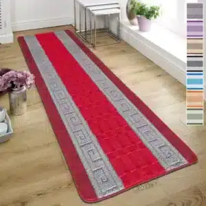 Nada Rugs - Red & Grey, 80 x 300 cm