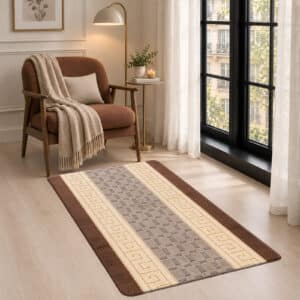 Nada Rugs - Beige & Brown, 80 x 150 cm