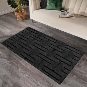 Luna Rugs - Black, 80 x 150 cm