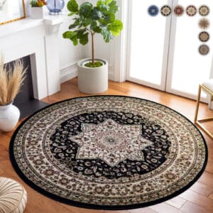 Rome Rugs Renoazul - Black, 120 x 120 cm