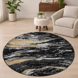Jeze Rugs Renoazul - Black, 120 x 120 cm