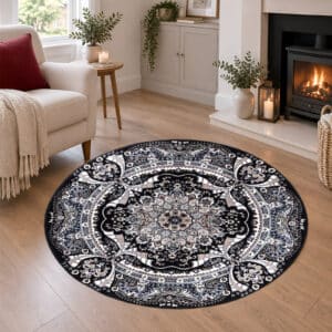 Rada Rugs - Black, 120 x 120 cm