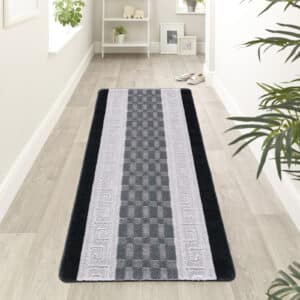 Nada Rugs - Black & Grey, 60 x 220 cm