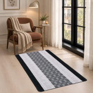 Nada Rugs - Black & Grey, 80 x 150 cm