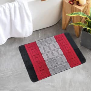 Nada Rugs - Black & Grey & Red, 40 x 60 cm